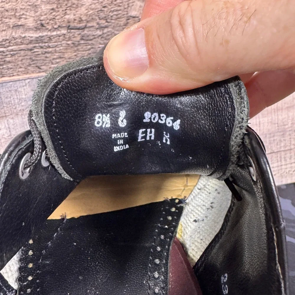 Florsheim Mens Wingtip Oxford Shoes Black Leather Brogue Lace Up‎ 8.5
